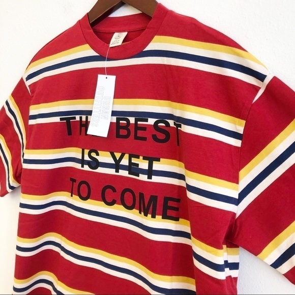 URBAN OUTFITTERS NWT Oversized Striped Graphic Text Top Size Large / XL - Picture 5 of 16